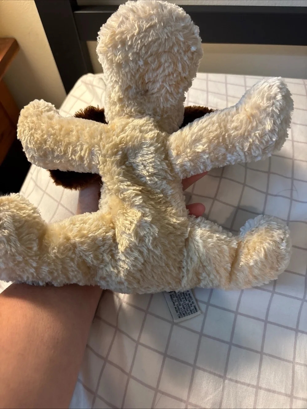 Russ Berrie Brown, White and Black Plush Dog Toy dogs name is droozy